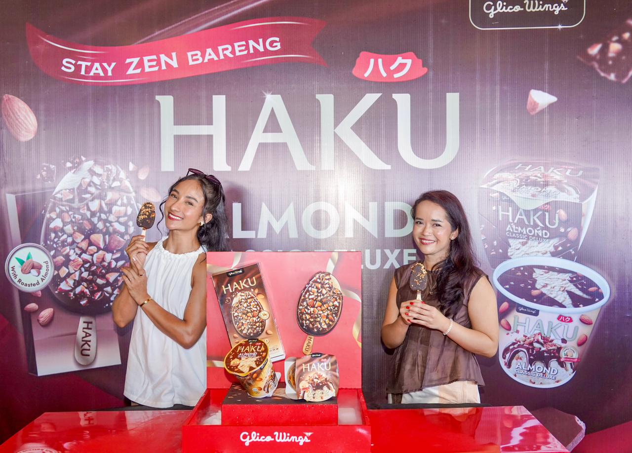 Peluncuran es krim Haku Almond Classic Deluxe oleh Glico Wings di Genius Cafe Bali untuk kampanye Stay Zen Gen Z.
